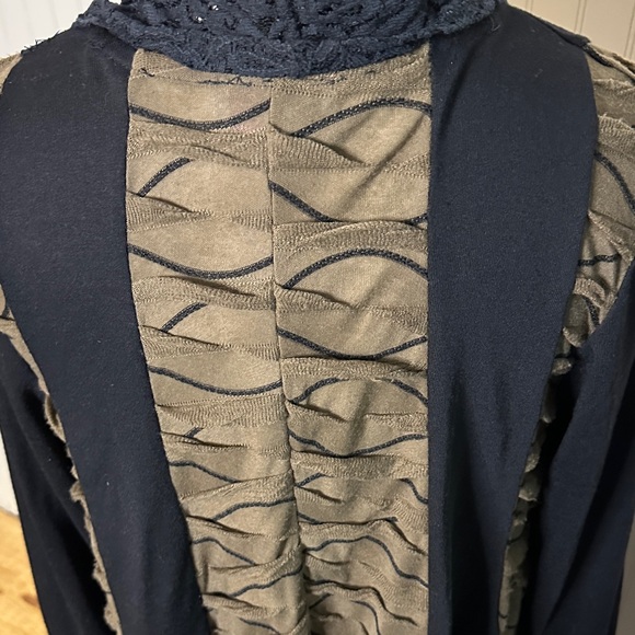 Emma G Black and Brown Cardigan with Lace Accents size M - Picture 4 of 6